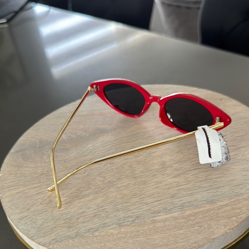 Anthropologie Matt & Nat Red and Gold Cat-Eye Sunglasses. No case included. - Picture 2 of 6